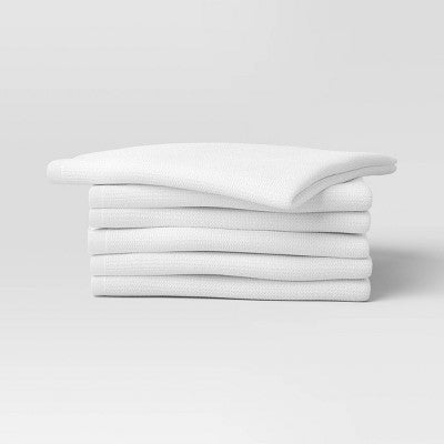 6pc Bar Mops Kitchen Textile White - Room Essentials: Cotton Terry Dish Towels, OEKO-TEX Certified, 18"x16"