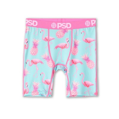 PSD 2pk 'Flamingo & Palm Punch' Boxer Briefs - XL: Tropical Pattern, Mid Rise, Pull-On Waistband