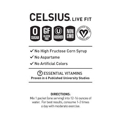 CELSIUS On The Go Powder Sticks Kiwi Guava Lime Essential Energy - 14pk Sticks