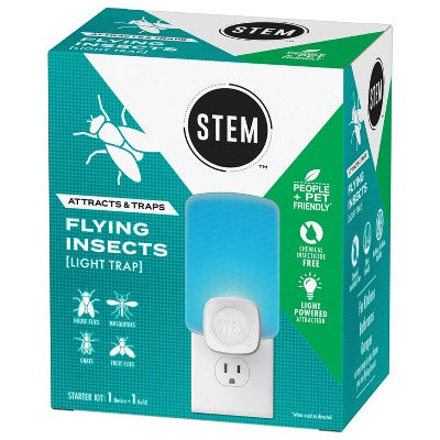 STEM Flying Insect, Gnat & Fly Trap Starter Kit - 1 Light Trap + 1 Cartridge