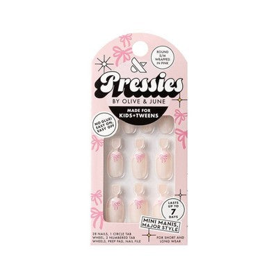 Olive & June Kids' Press-On - S/M - Wrapped in Pink - 28ct
