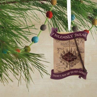 Hallmark Harry Potter Marauder's Map with Wand Christmas Tree Ornament