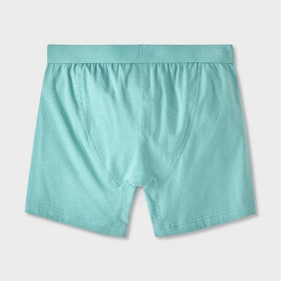 Men's 2pk Fashion Boxer Briefs - Goodfellow & Co Aqua Green S: Cotton Spandex, Mid Rise, Knit