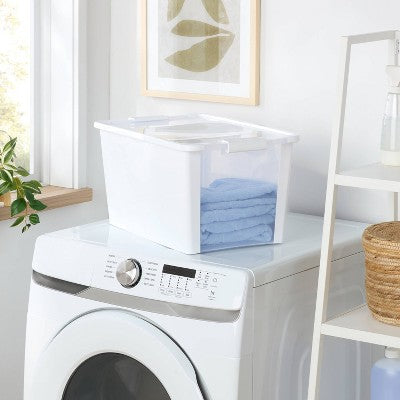 Latching Window Utility Storage Box Large True White - Brightroom