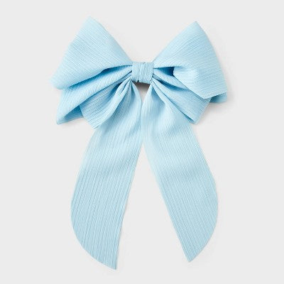 Pleated Double Bow Barrette - A New Day Light Blue