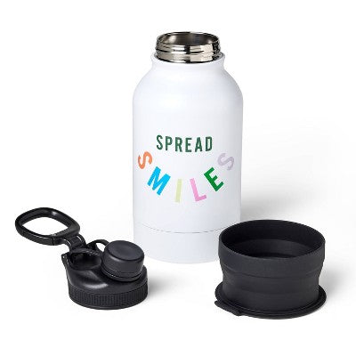 "Spread Smiles" Water Bottle with Built in Bowl - The Cuddle Collab