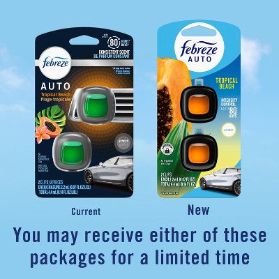 2ct Febreze Auto Tropical Beach