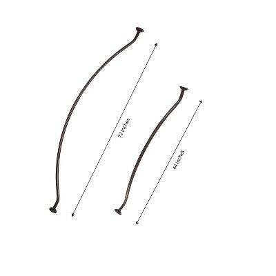 Curved Wall Mountable Shower Rod Dark Brown - Bath Bliss