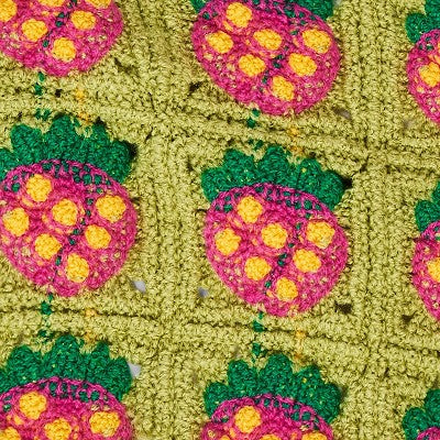 Knitted Strawberry Headscarf - Wild Fable Green: Acrylic Hair Wrap for Styling & Securing