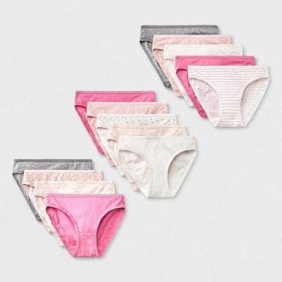 Girls' 14pk 'Floral' Cotton Bikini - Cat & Jack 4