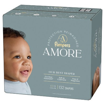 Amore by Pampers Diapers Large Pack - Size 1 - 132ct