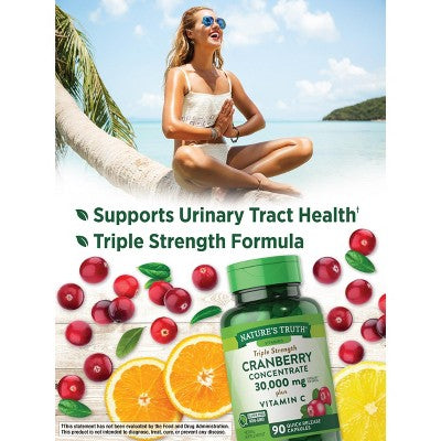 Nature's Truth Cranberry 30,000 mg + Vitamin C | 90 Capsules