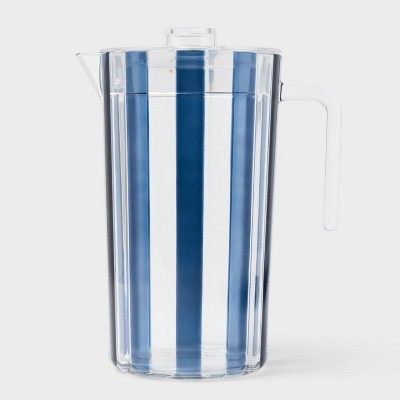 70 fl oz Striped Beverage Picher Navy Blue - Sun Squad