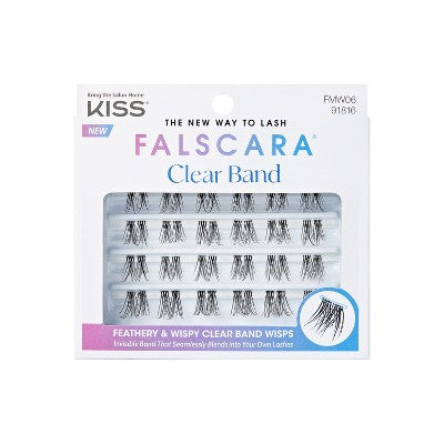 KISS Products Falscara Clear Band Lash Extension Kit - Wisps - 24ct