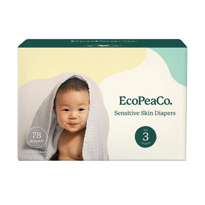 EcoPeaCo. Bamboo Disposable Diapers Made with Organic Bamboo and Viscose - Size 3 - 78ct