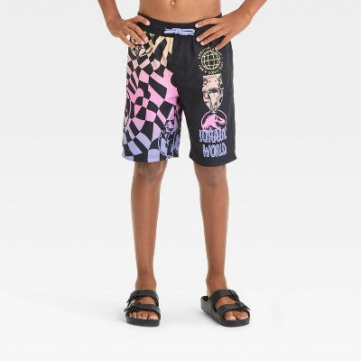 Boys' Jurassic World Shapes Printed Swim Shorts - Black S
