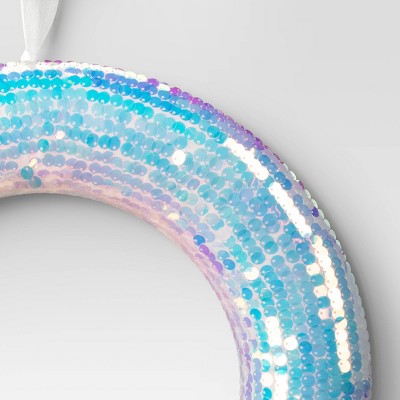 16" Iridescent Sequin Novelty Christmas Wreath - Wondershop