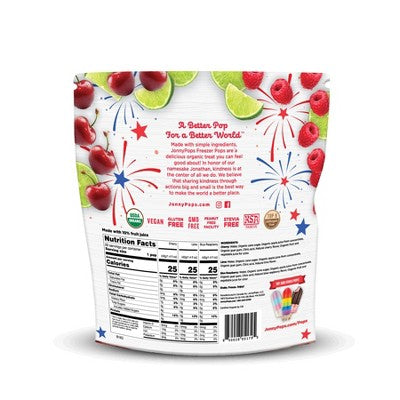 JonnyPops Organic Freezer Red White Blue Pops - 20ct/27 fl oz (LOCAL PICKUP ONLY)