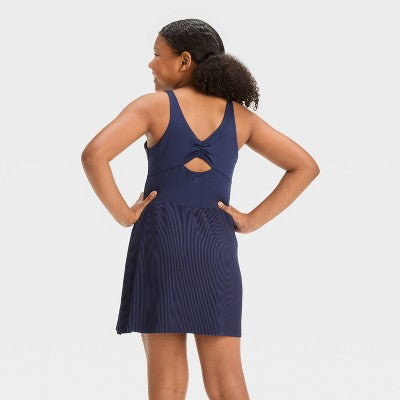 Girls' Pleated Active Dress - All In Motion Dark Blue XS
