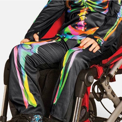 Kids' Adaptive Blacklight Responsive Color Melt Skeleton Halloween Costume Jumpsuit with Beanie S - Hyde & EEK! Boutique