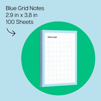 Noted by Post-it Sports Court 3"x4" List Note Blue Grid 100 sheets