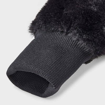 Girls' Faux Fur Mitten - art class Black