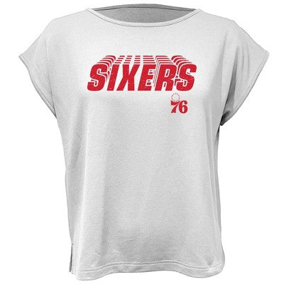 NBA Philadelphia 76ers Women's White Round Neck Short Sleeve T-Shirt - M