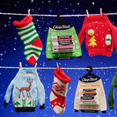 Chapstick Holiday Ugly Sweater Lip Balm - Toasty Treats - 0.15oz/4ct
