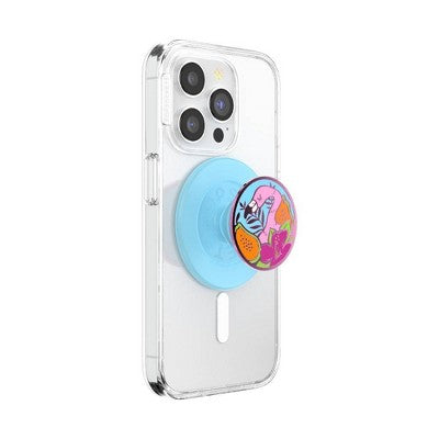 PopSockets Magnetic Phone Grip with MagSafe, Magnetic Adapter Ring Included - Enamel Flamingo