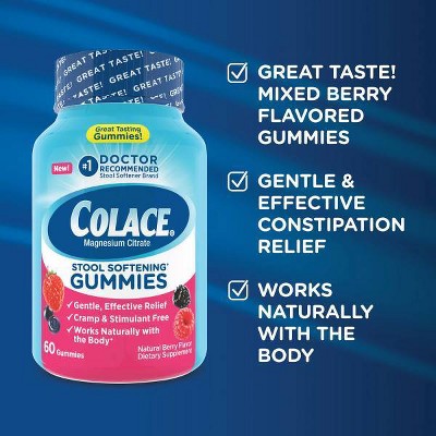 Colace Stool Softening Dietary Gummies - 60ct
