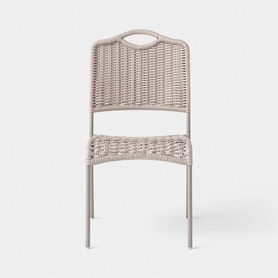 Monochromatic Rope Armless Patio Dining Stack Chair Beige - Threshold (LOCAL PICKUP ONLY)