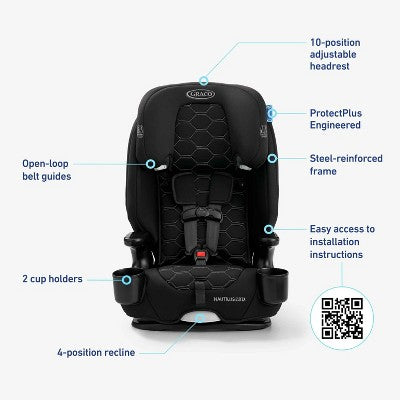Graco Nautilus 2.0 LX 3-in-1 Harness Booster Car Seat - Hex (LOCAL PICKUP ONLY)