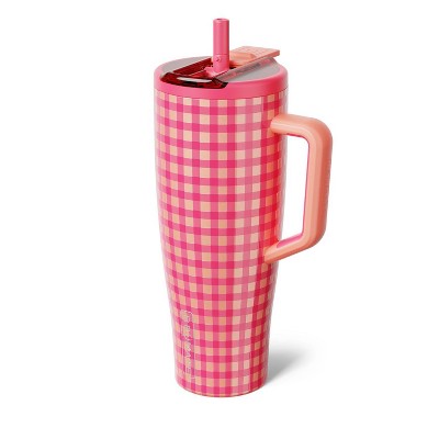 BruMate 40fl oz Stainless Steel Era Flip Water Bottle - Peach Gingham