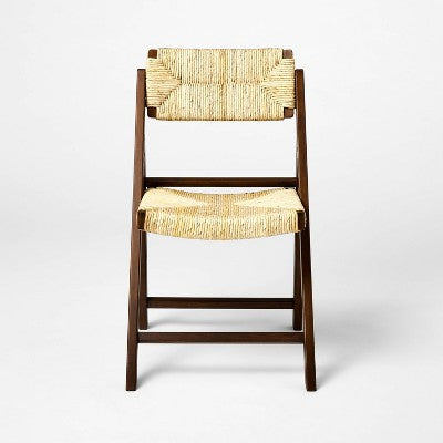 Set of 2 Folding Wicker Dining Chairs Dark Brown - Threshold designed with Studio McGee (LOCAL PICKUP ONLY)