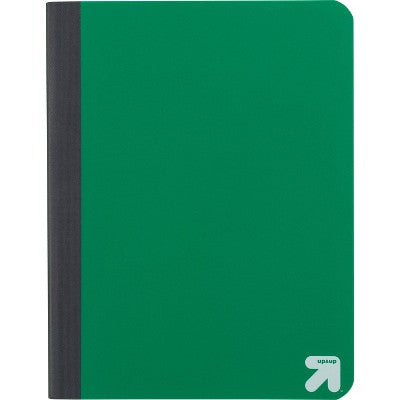 Wide Ruled Green Flexible Cover Composition Notebook - up&up: 70 Pages, 7.5x9.75", Tween & Child, Sewn Binding