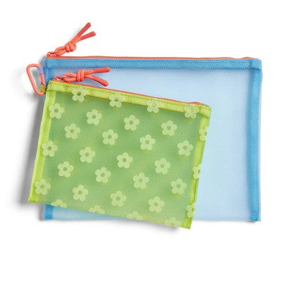 2pk TwelveNYC Handbag Organiser Mesh Pouch - Flowers