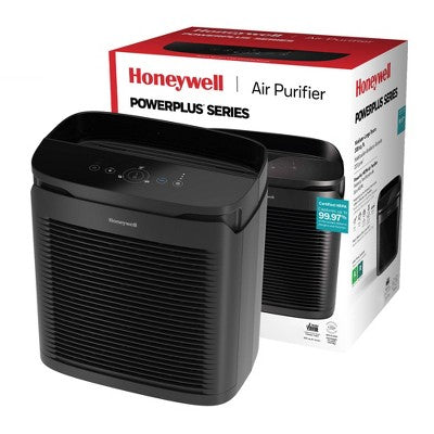 Honeywell Power Plus HEPA Air Purifier for Medium and Large Rooms Black: 4 Settings, 100-300 sq. ft., AHAM & Energy Star Certified