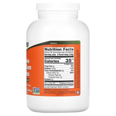 NOW Foods Whole Psyllium Husks, 12 oz (340 g)