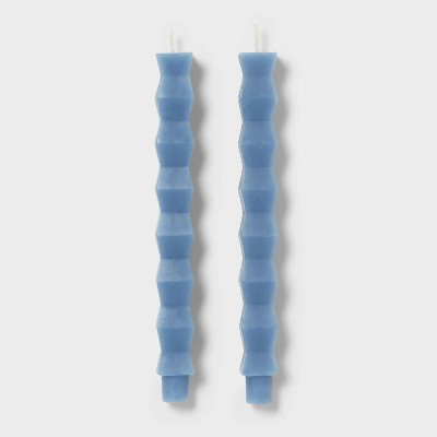 10" Diamond Shaped Taper Candle Set Blue - Room Essentials