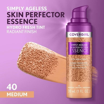 COVERGIRL Simply Ageless Skin Perfector Essence Vegan Foundation - 40 Medium - 1 fl oz