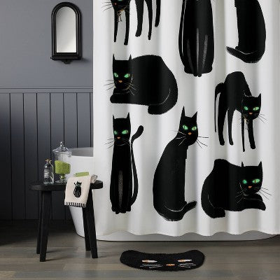 19"x21" Halloween Cat Face Bath Rug Black - Hyde and EEK! Boutique