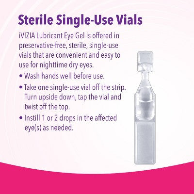 iVIZIA Eye Gel for Nighttime Dry Eyes - Preservative-Free - 0.42oz/30 single-use vials