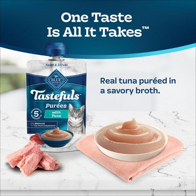 Blue Buffalo Tastefuls Adult Cat Treat Tuna Puree Spouted Pouch - 3oz