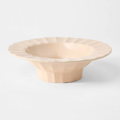 Ceramic Hand Molded Pedestal Bowl Pink - Threshold designed with Studio McGee