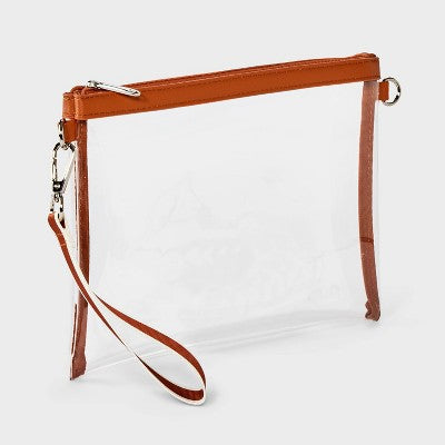 Game Day Clear Wristlet Clutch - Wild Fable Dark Orange