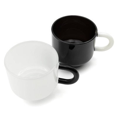2pk 25oz Glass Mugs Black/White - Bullseye's Playground