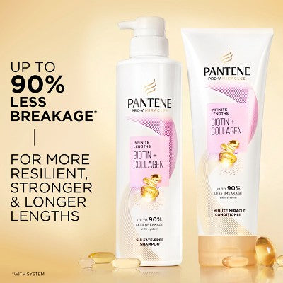 Pantene Pro-V Miracles Infinite Lengths Biotin + Collagen Shampoo Sulfate Free - 13.5 fl oz