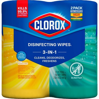 Clorox Lemon & Fresh Scent Disinfecting Wipes - 150ct/2pk