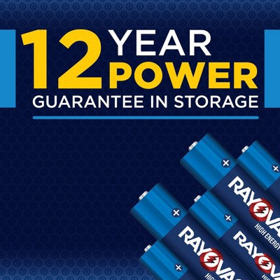 Rayovac High Energy AA Batteries 24pk - Alkaline Battery: Household, 1.5V, Single-Use