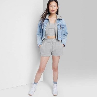 Women's Pull-On Perfect Fleece Shorts - Wild Fable Gray XXS